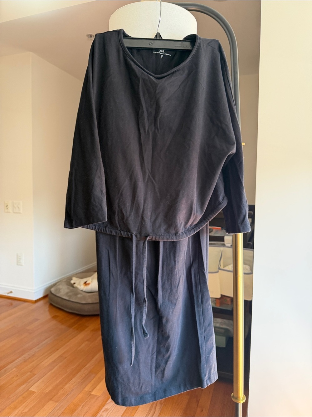 Black nursing shift dress
